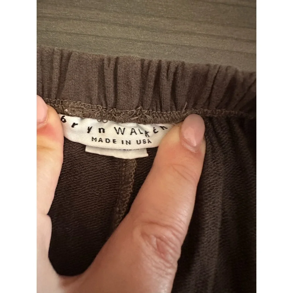 Bryn Walker Hamish Pants Size L Pull On Brown Organic Cotton Lagenlook USA Boho